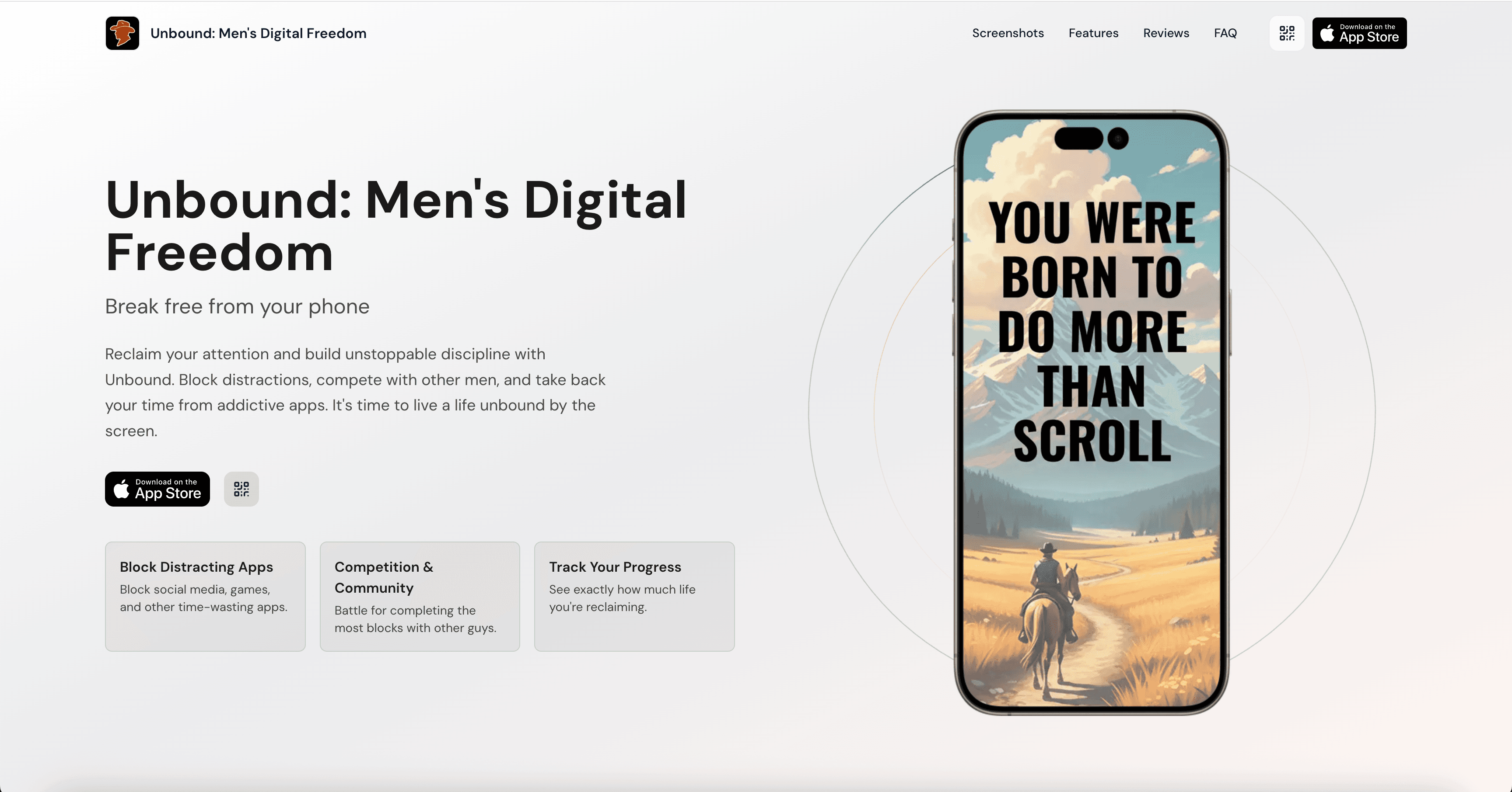 Live app landing page example