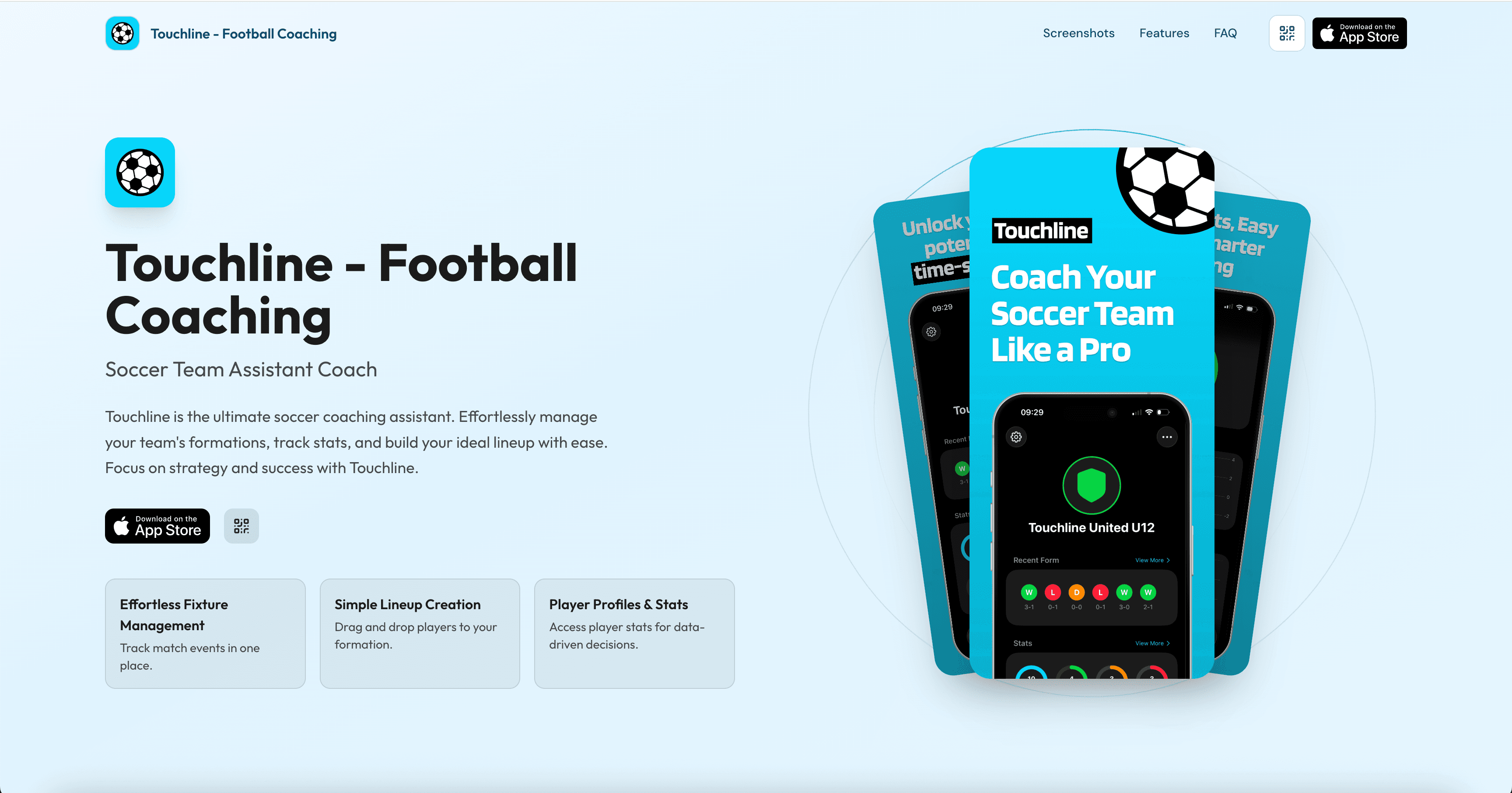 Live app landing page example