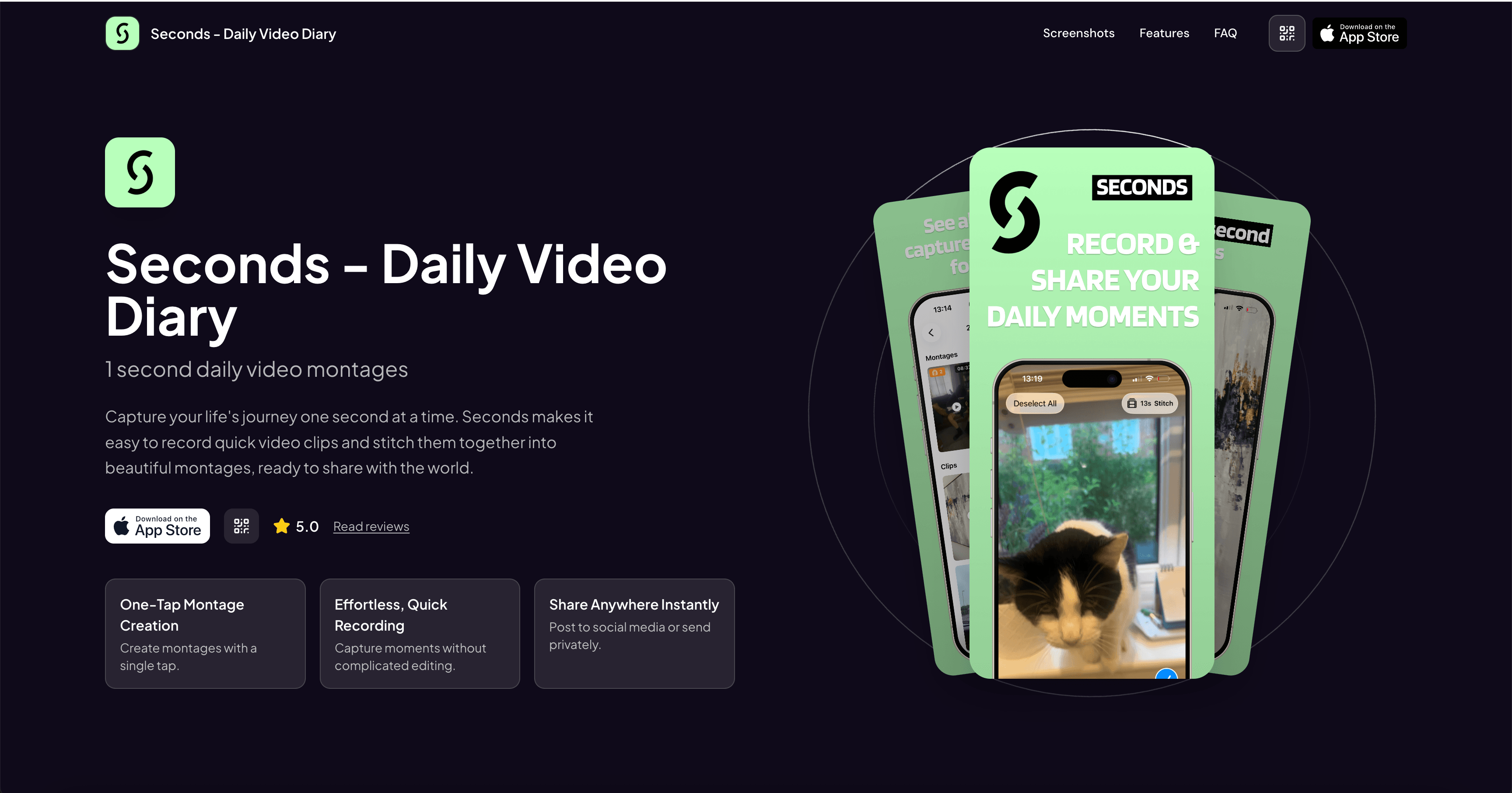 Live app landing page example